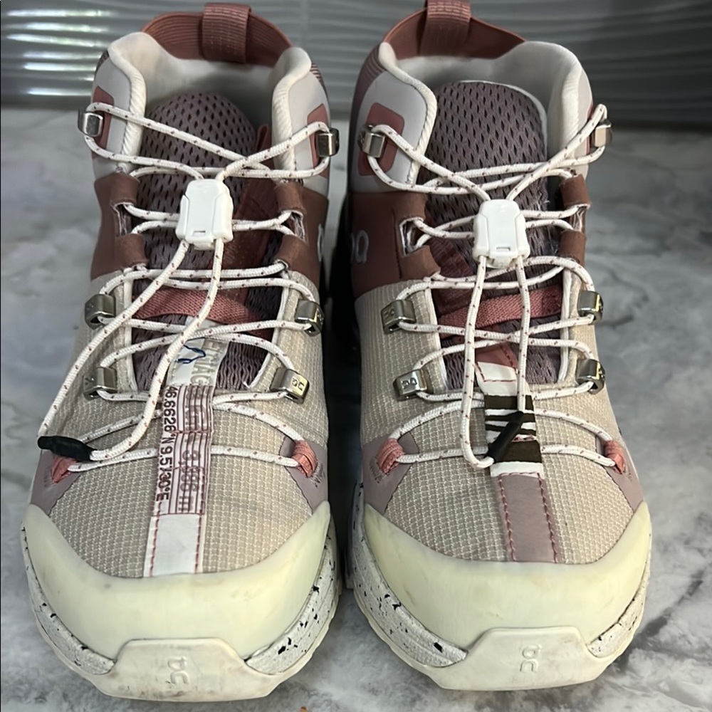 LIKE NEW - On Cloudtrax Hiking Shoe Rose/Ivory